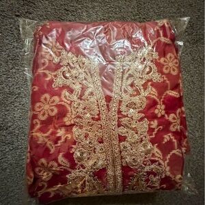 Bonanza Satrangi custom Red and Gold Embroidered Dress
NWOT